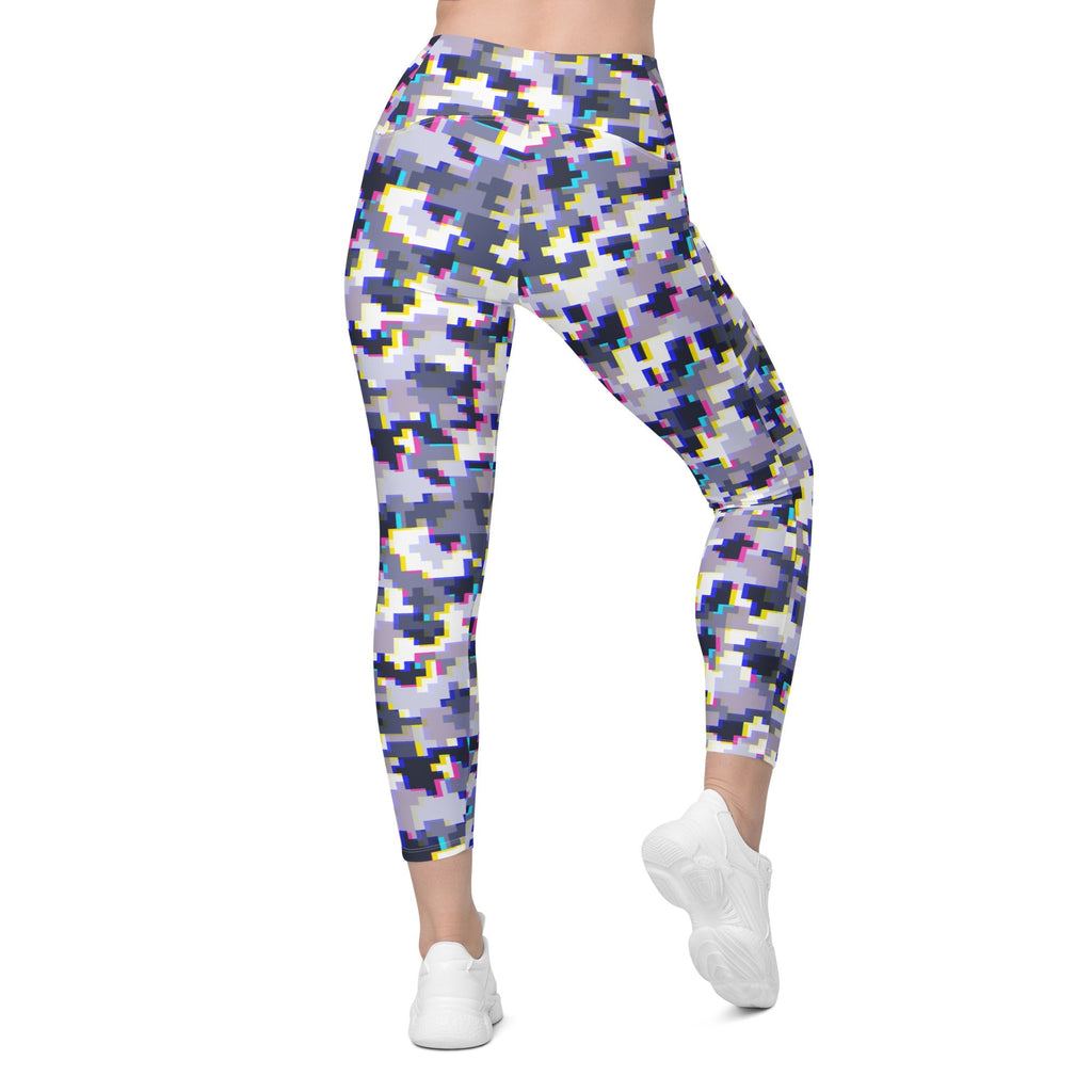 Glitchy Camo Leggings With Pockets
