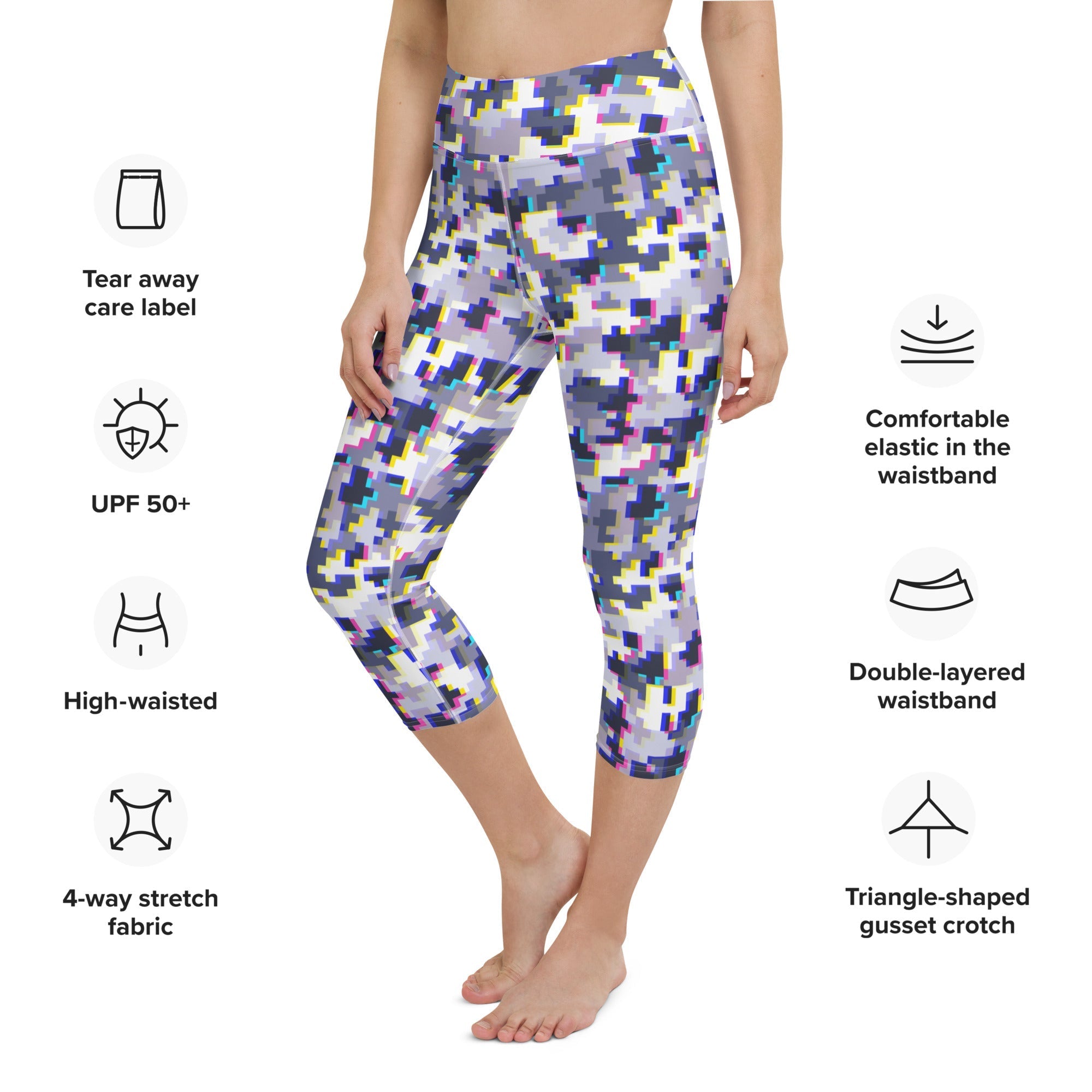 Glitchy Camo Yoga Capris