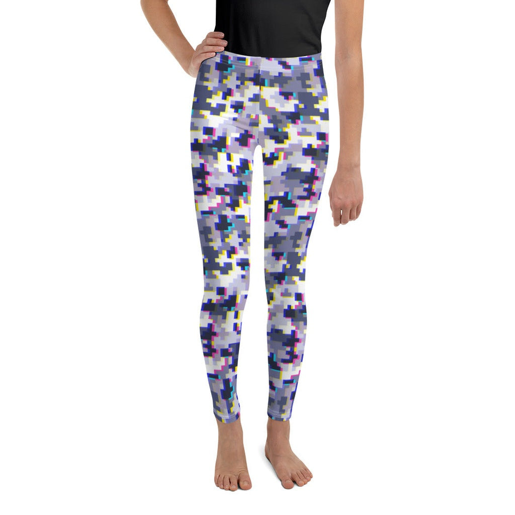 Glitchy Camo Youth Leggings