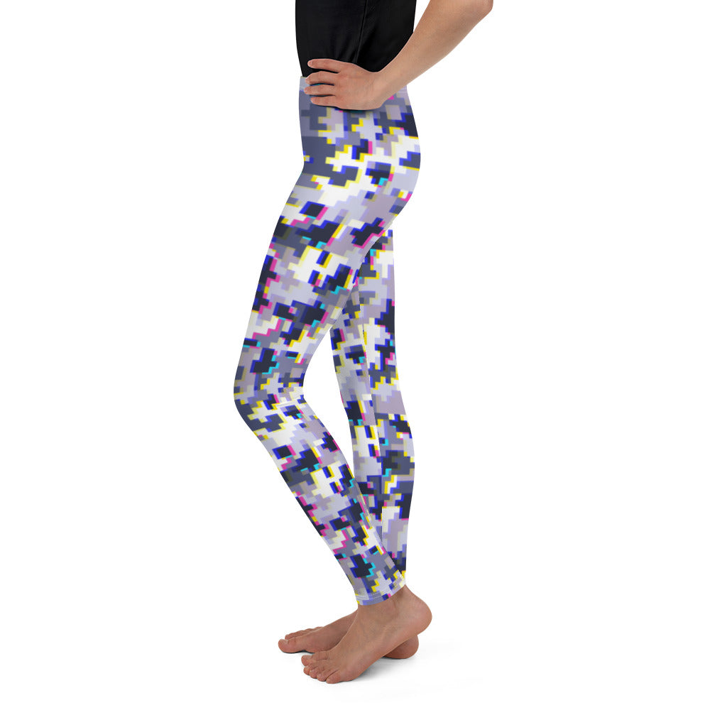 Glitchy Camo Youth Leggings