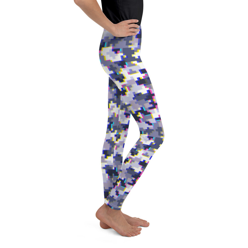 Glitchy Camo Youth Leggings