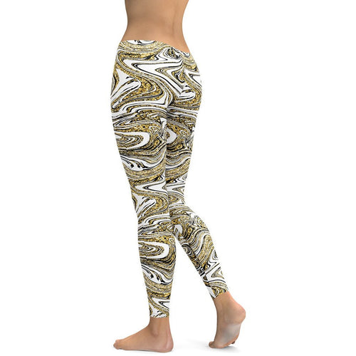 Glitter Print Marble Leggings