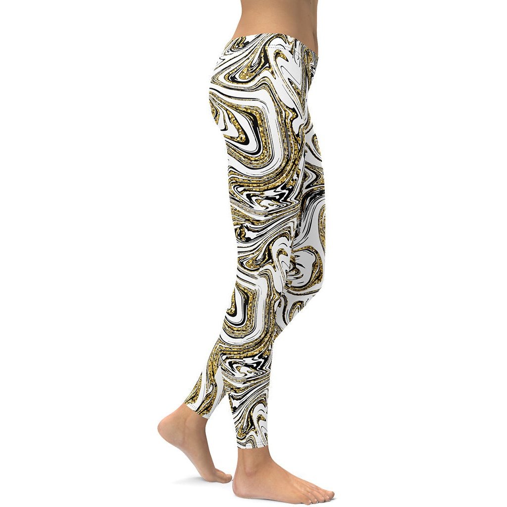 Glitter Print Marble Leggings