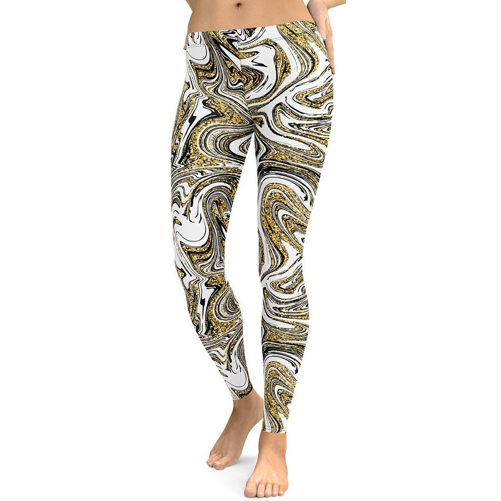 Glitter Print Marble Leggings