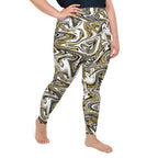 Glitter Print Marble Plus Size Leggings