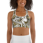Glitter Print Marble Sports Bra