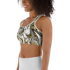 Glitter Print Marble Sports Bra