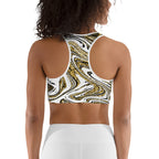 Glitter Print Marble Sports Bra