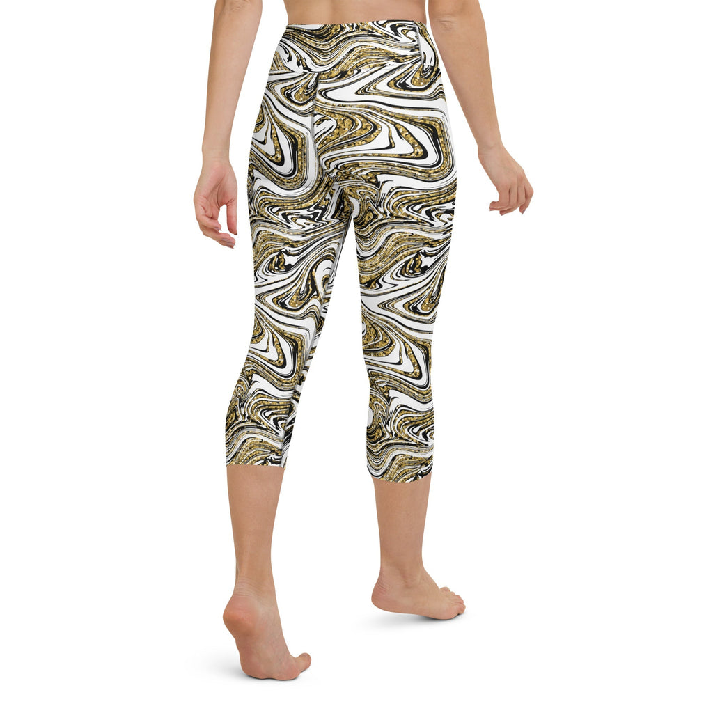 Glitter Print Marble Yoga Capris