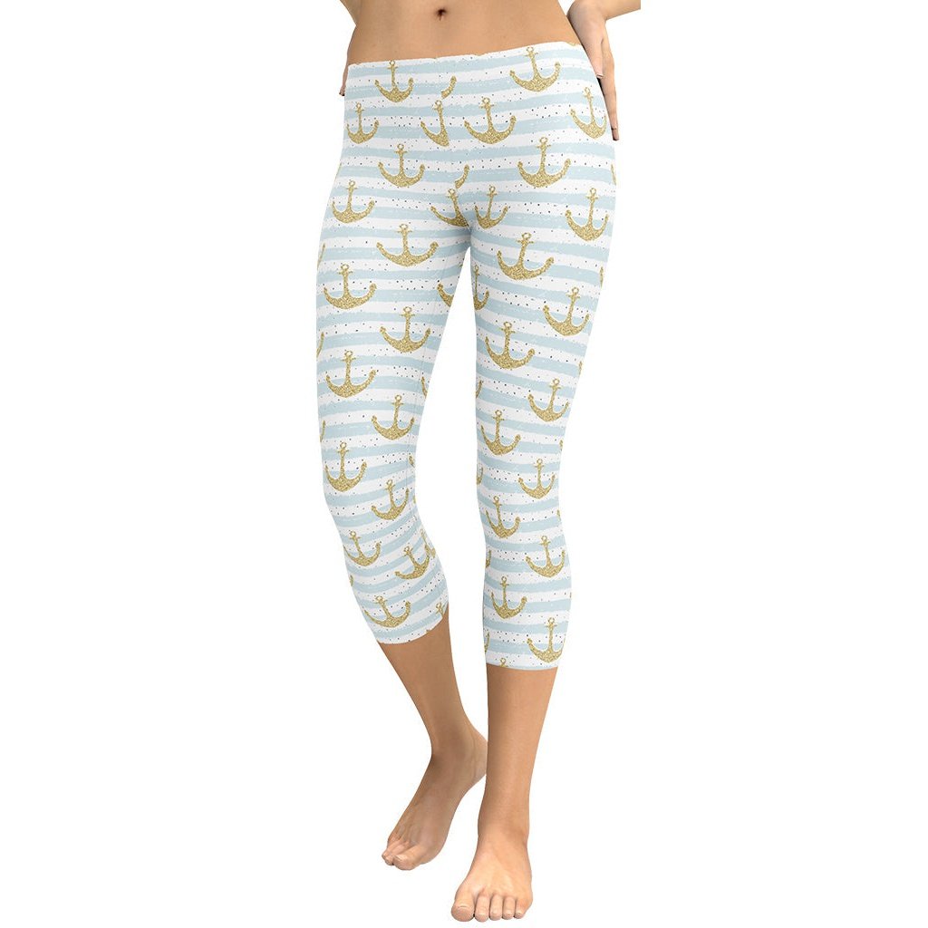 Glittery Anchor Capris