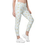 Glittery Anchor Crossover Leggings With Pockets