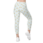 Glittery Anchor Crossover Leggings With Pockets