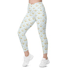 Glittery Anchor Crossover Leggings With Pockets