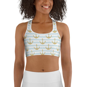 Glittery Anchor Sports Bra