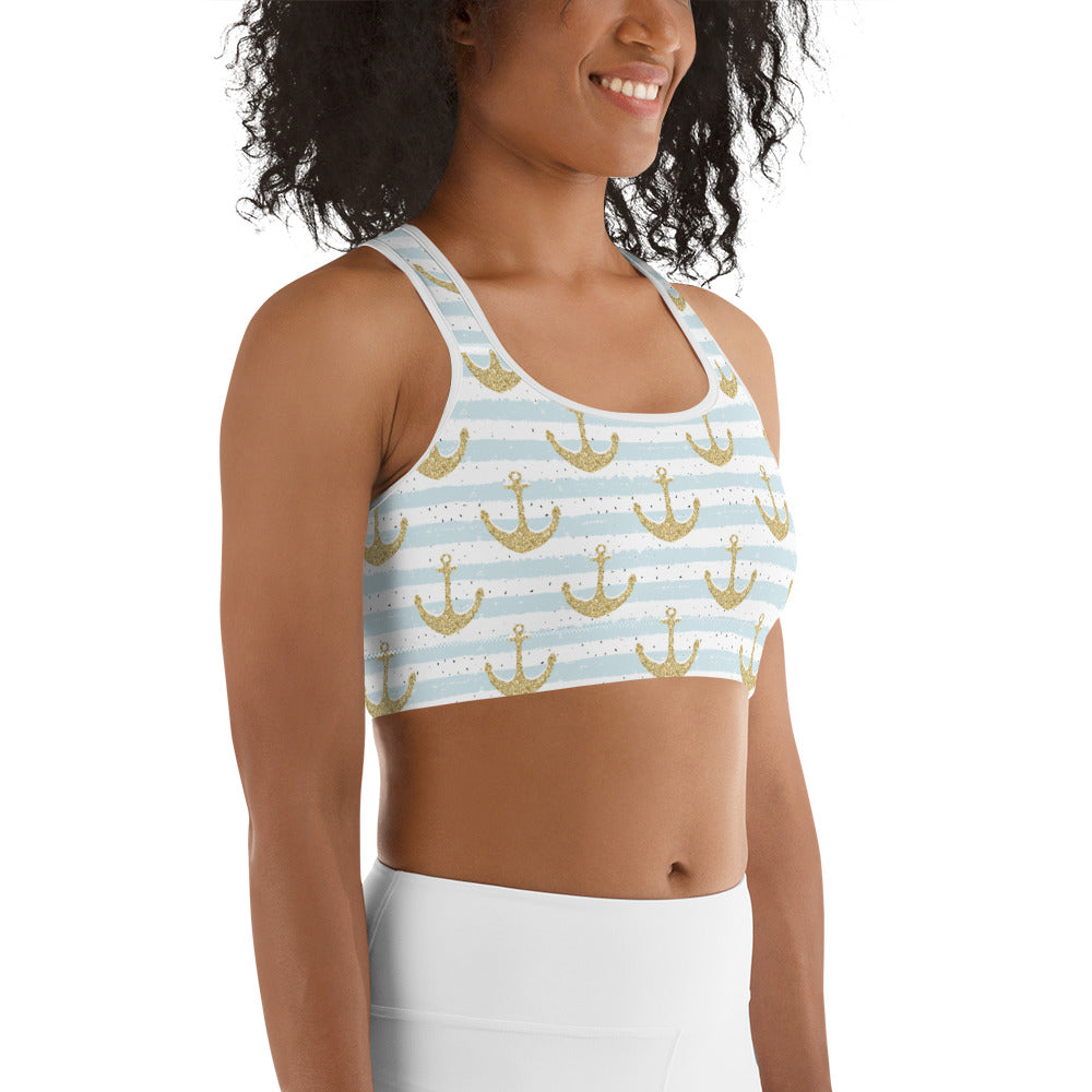 Glittery Anchor Sports Bra