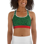 Glittery Green Sports Bra - FiercePulse - Premium Workout Leggings - Yoga Pants