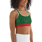 Glittery Green Sports Bra - FiercePulse - Premium Workout Leggings - Yoga Pants