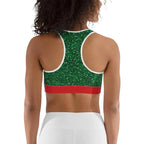 Glittery Green Sports Bra - FiercePulse - Premium Workout Leggings - Yoga Pants