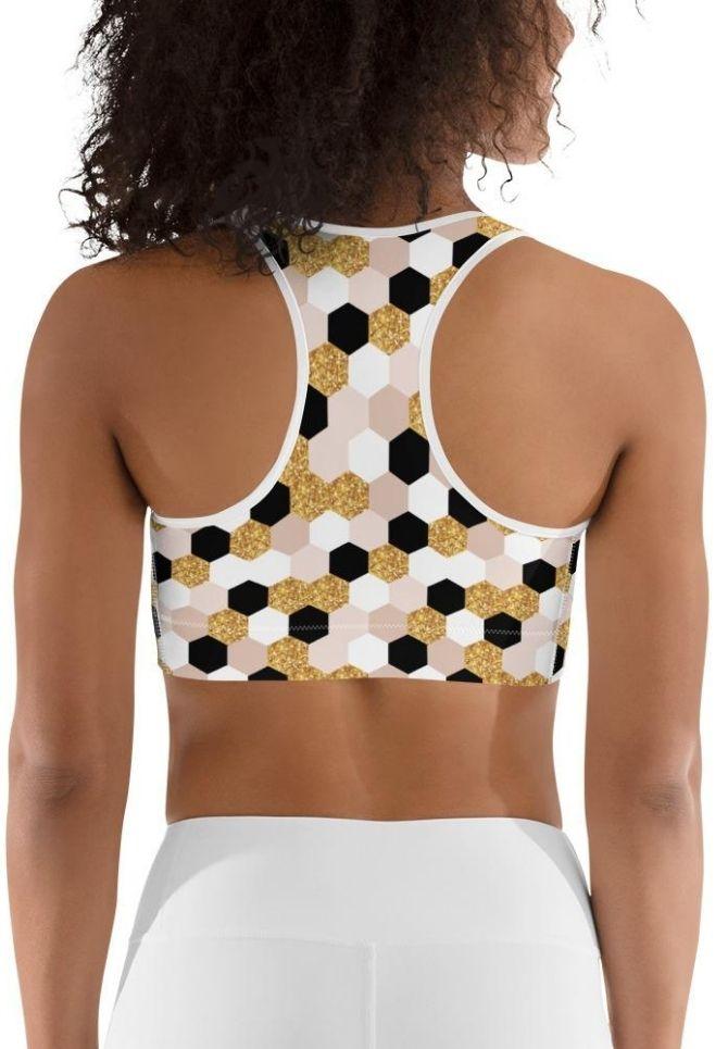 Glittery Print Sports Bra