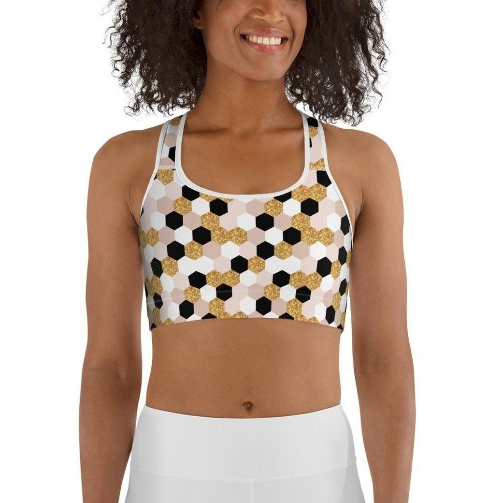 Glittery Print Sports Bra
