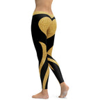 Gold Heart Shaped Leggings