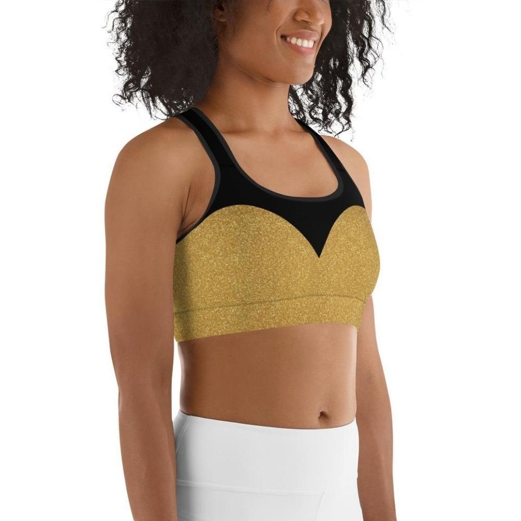 Gold Heart Shaped Sports Bra