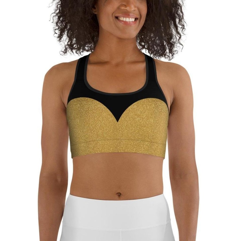 Gold Heart Shaped Sports Bra