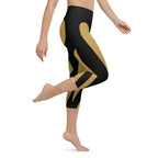 Gold Heart Shaped Yoga Capris
