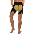 Gold Heart Shaped Yoga Shorts
