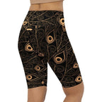 Golden Art Deco Pattern Biker Shorts