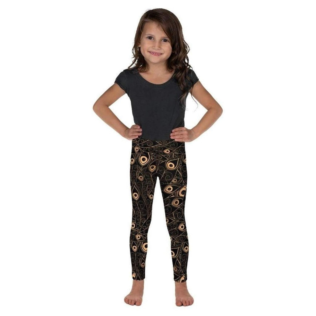 Golden Art Deco Pattern Kid's Leggings