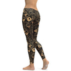 Golden Art Deco Pattern Leggings