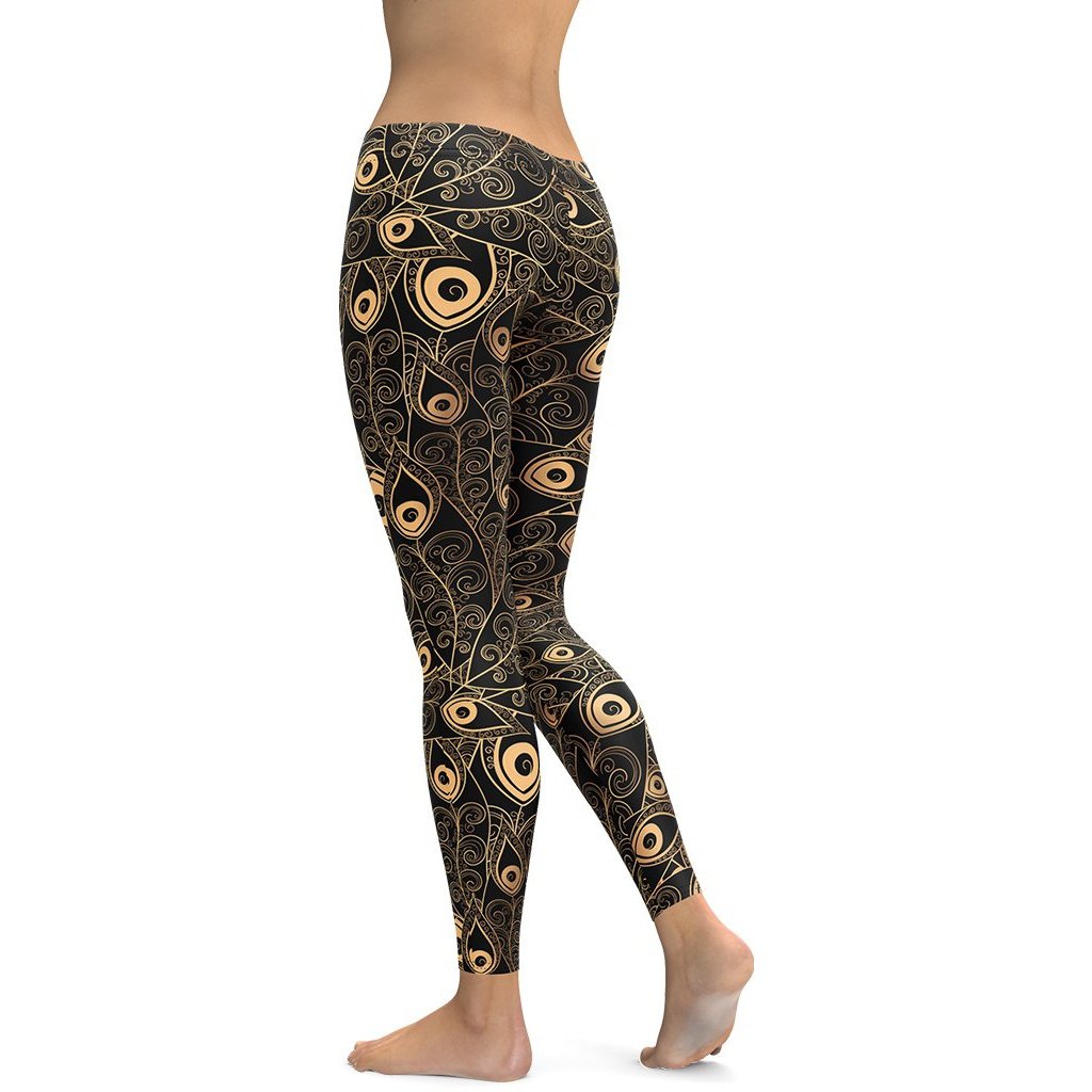 Golden Art Deco Pattern Leggings