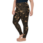 Golden Art Deco Pattern Plus Size Leggings