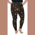 Golden Art Deco Pattern Plus Size Leggings