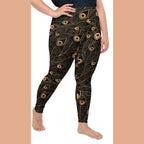 Golden Art Deco Pattern Plus Size Leggings