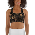 Golden Art Deco Pattern Sports Bra