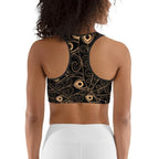 Golden Art Deco Pattern Sports Bra