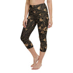 Golden Art Deco Pattern Yoga Capris