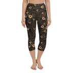 Golden Art Deco Pattern Yoga Capris