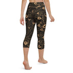 Golden Art Deco Pattern Yoga Capris