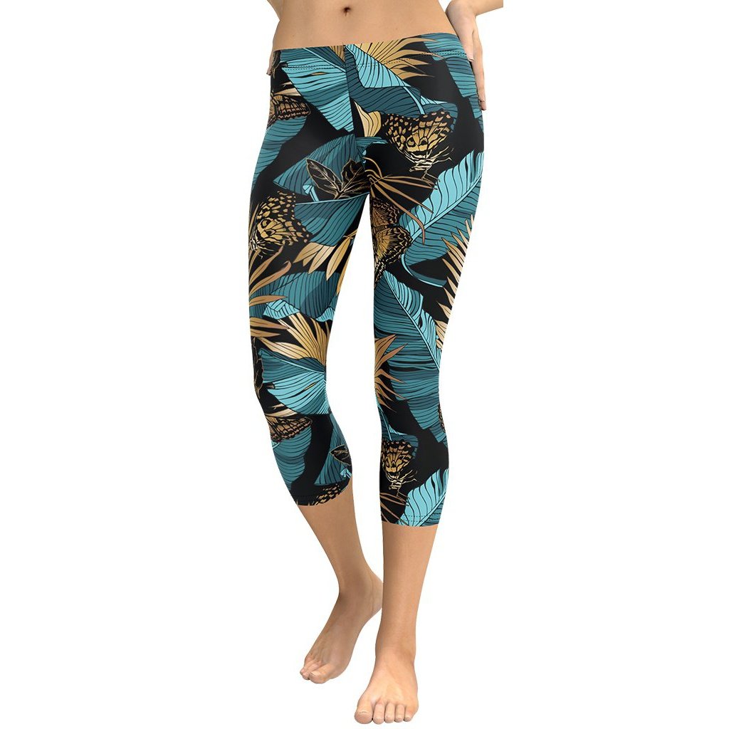 Golden Butterflies Capris