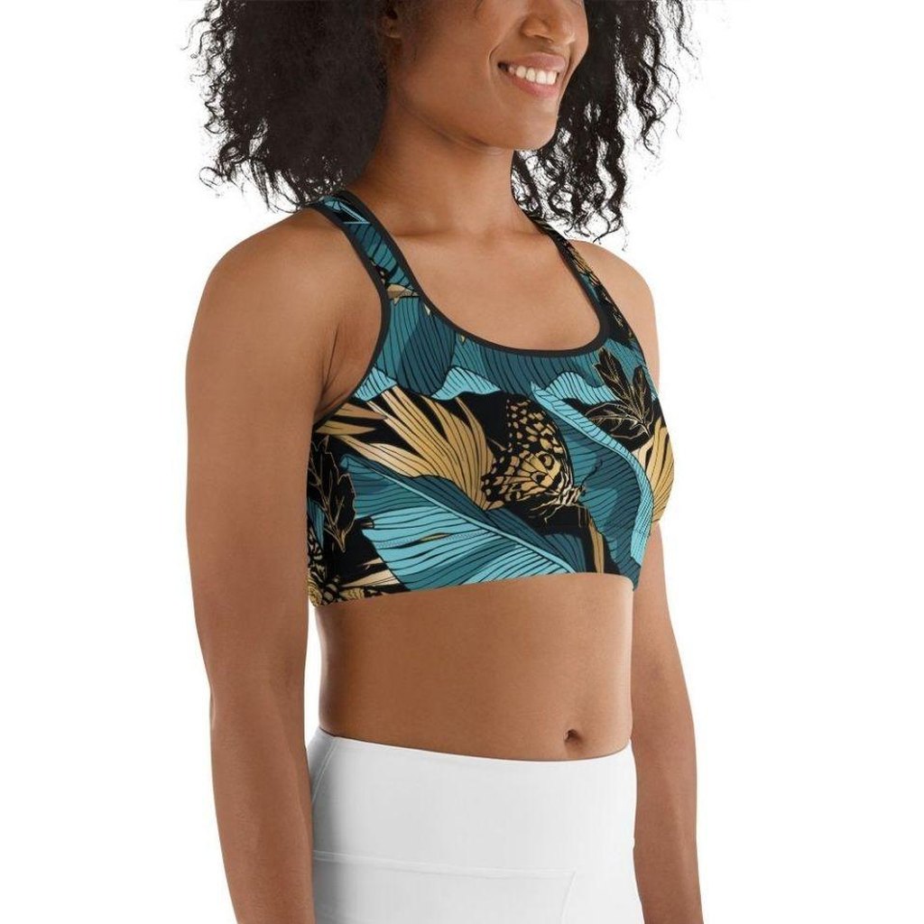 Golden Butterflies Sports Bra