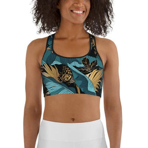 Golden Butterflies Sports Bra