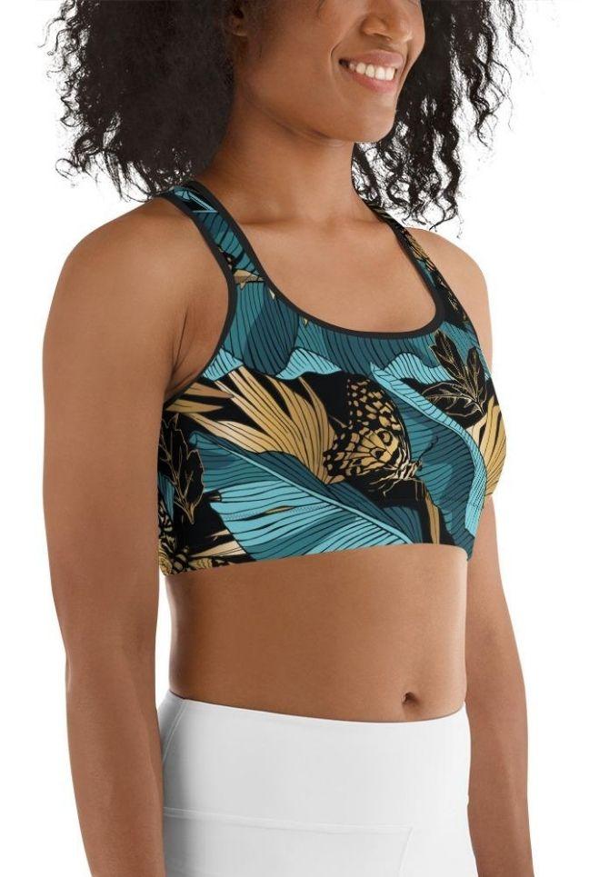 Golden Butterflies Sports Bra