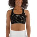 Golden Heart Print Sports Bra