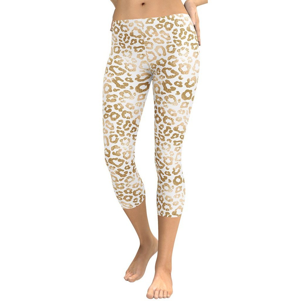 Golden Leopard Print Capris