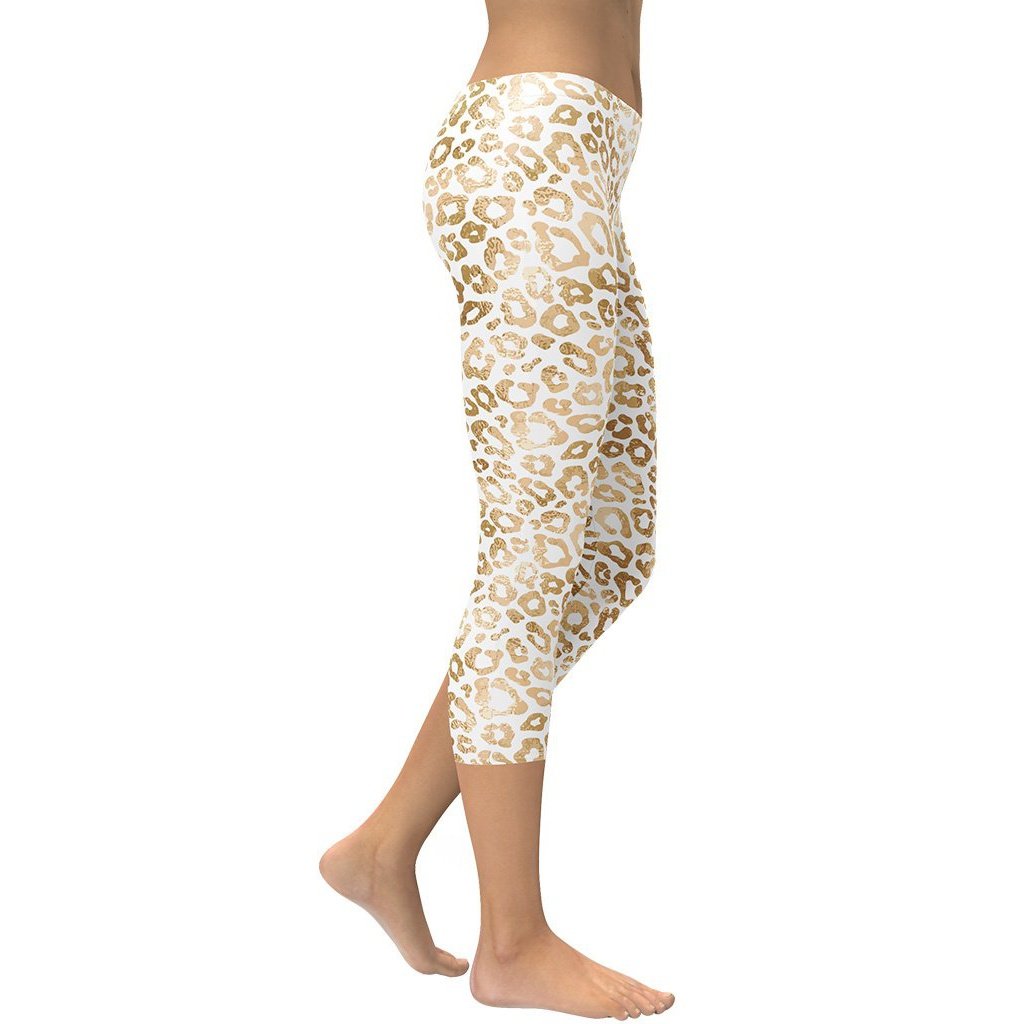 Golden Leopard Print Capris