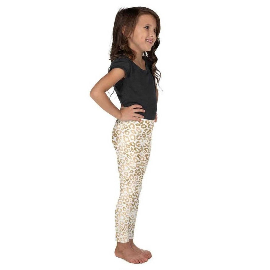 Golden Leopard Print Kid's Leggings