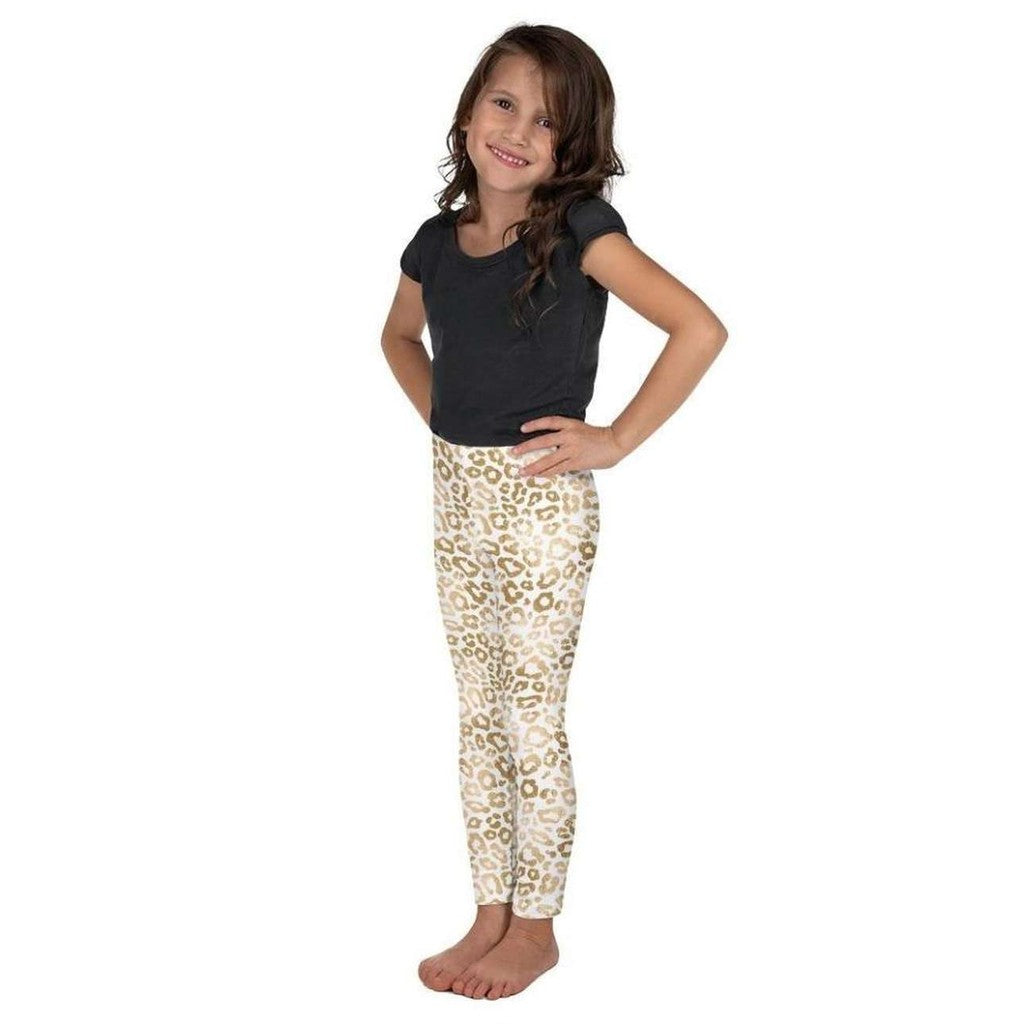Golden Leopard Print Kid's Leggings